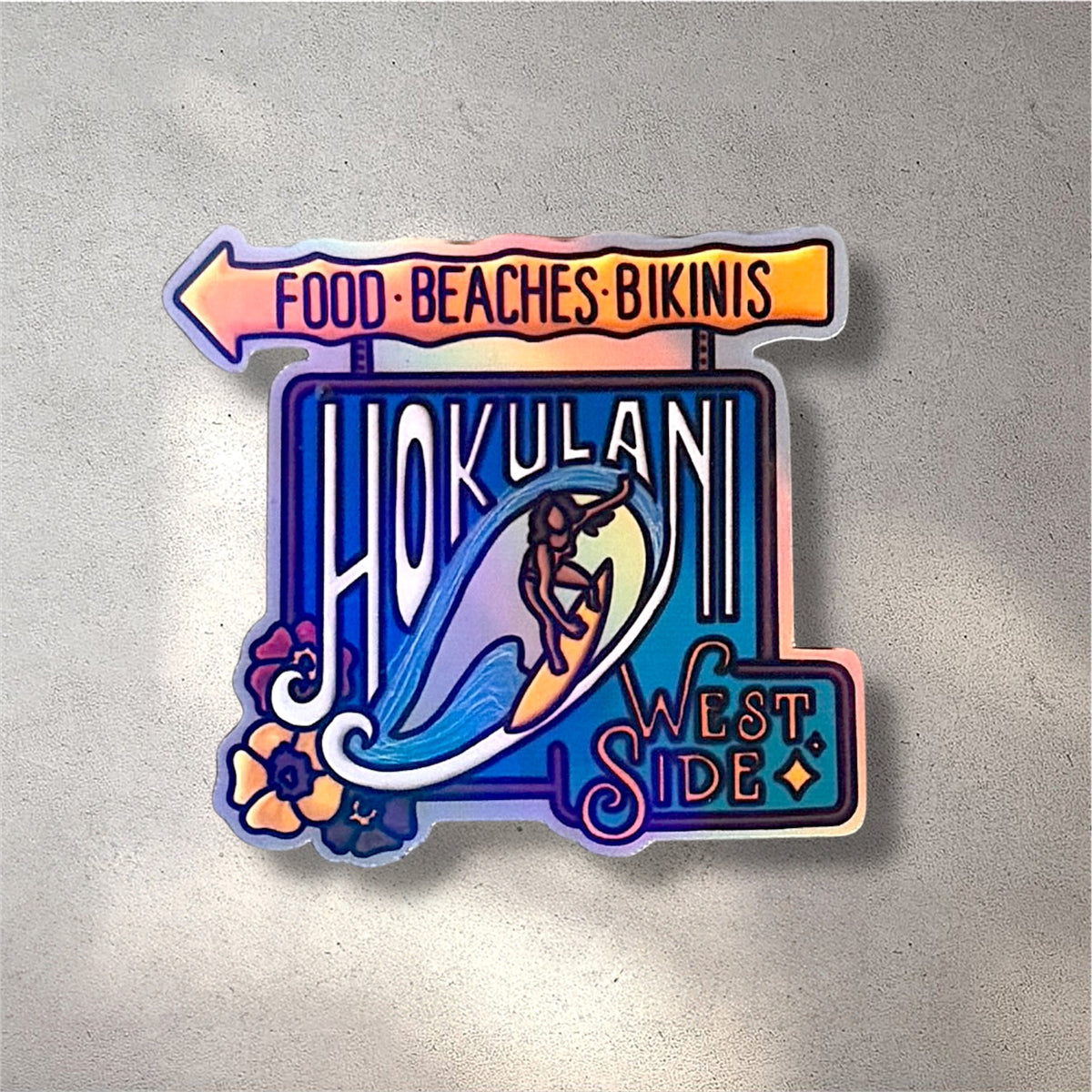 Hokulani West Side Surf Sign Sticker